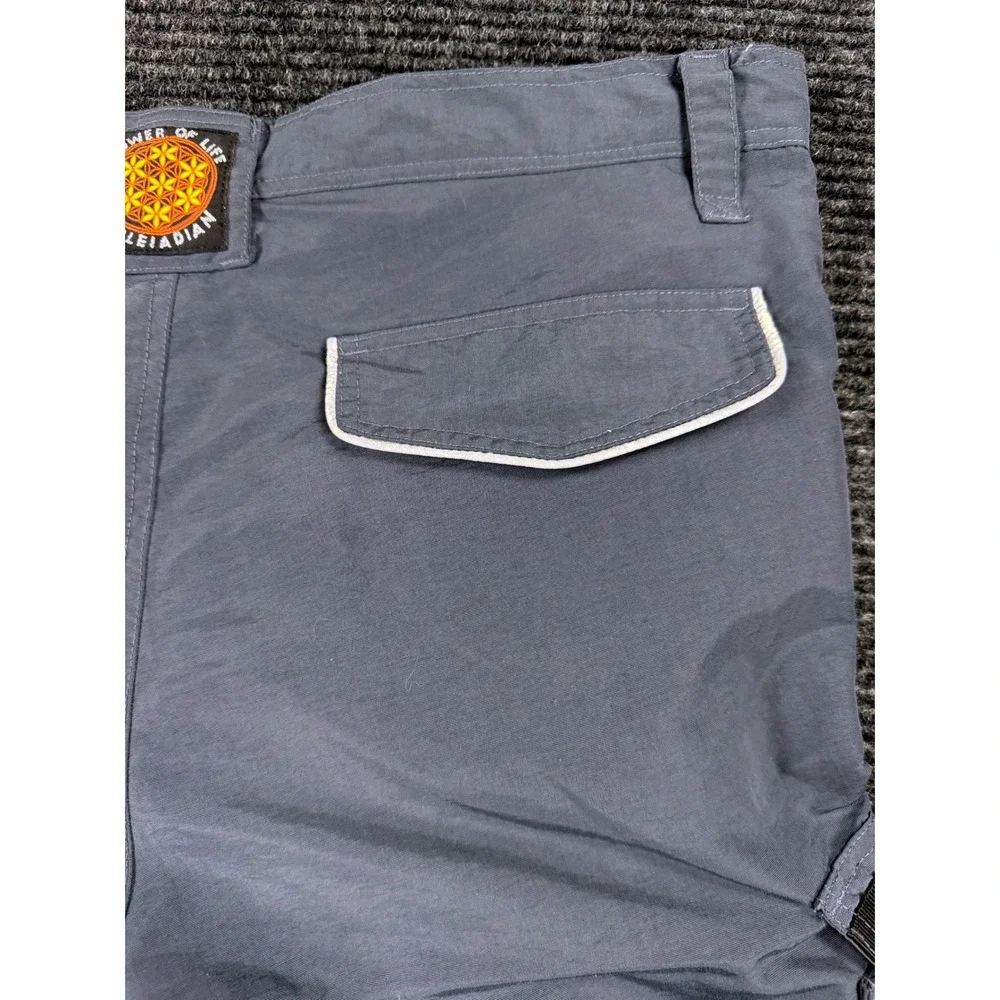 Flower of Life by Pleiadian Grey Nylon Convertible Cargo Pants Shorts Mens XL